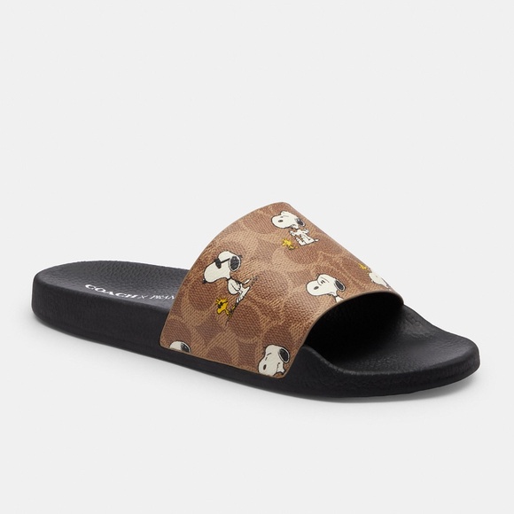 Coach X Peanuts Udele Sport Slide Sandal Snoopy Print Size 6 - Picture 1 of 5